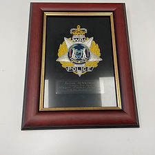 A5 Jarrah framed Embroidered Plaque