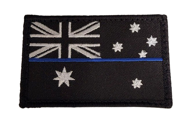 Australian Flag Thin Blue Line Patch - Black