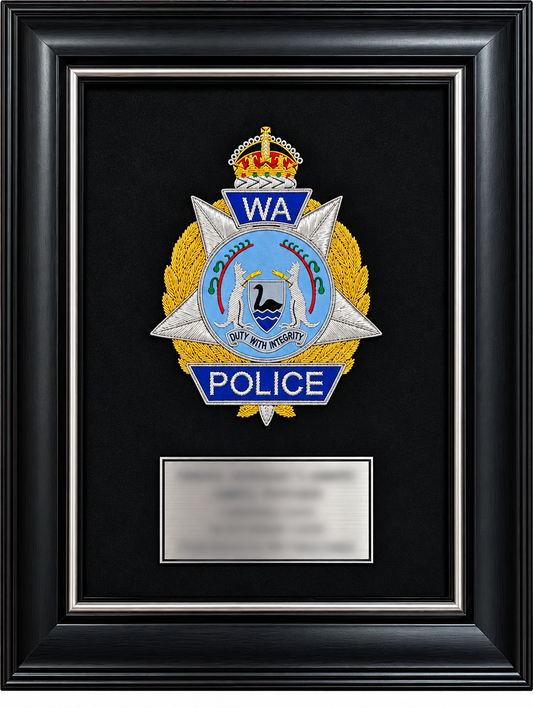 A4 Black framed Embroidered Plaque