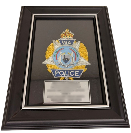 A5 Black framed Embroidered Plaque