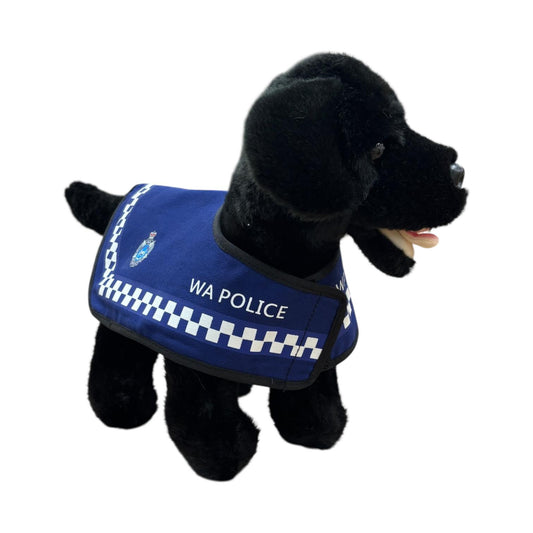 Black Labrador Police Dog Blue Coat