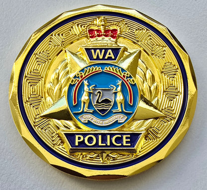 St Michael Patron Saint of Law Enforcement Challenge Coin - Gold
