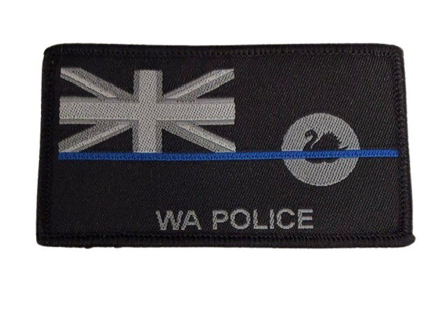 WA Police Thin Blue Line Patch - Black