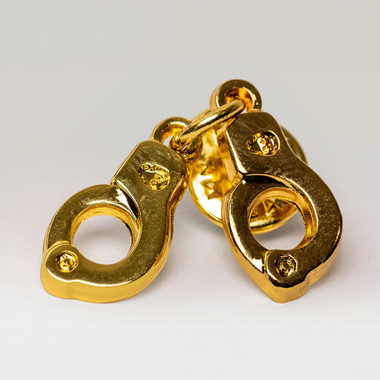 Mini Handcuffs Tie Pin - Gold