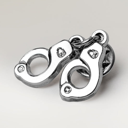 Mini Handcuffs Tie Pin - Silver